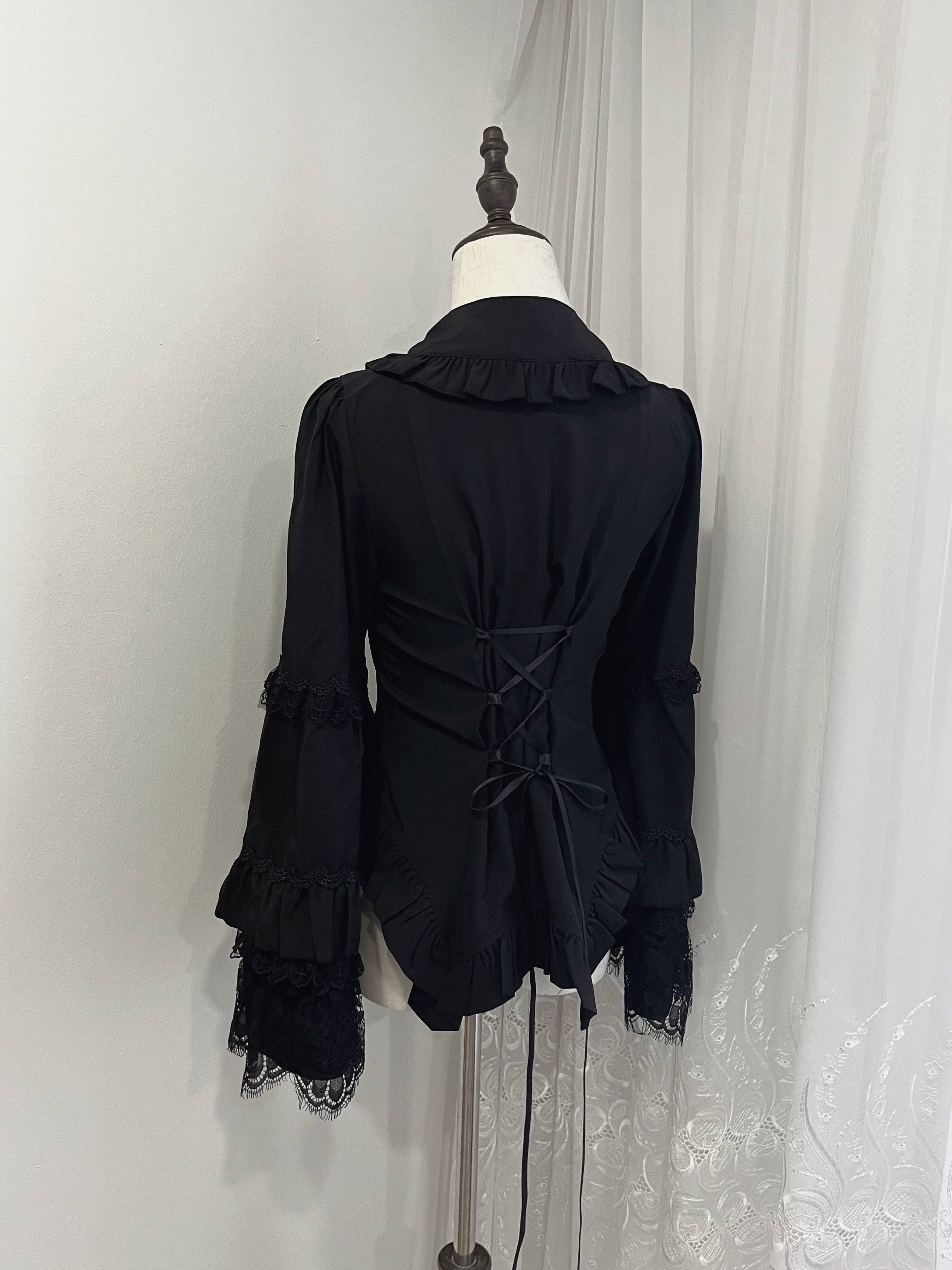 Gothic Lolita Hime Sleeve Blouse with Small Lapel 45885:866339