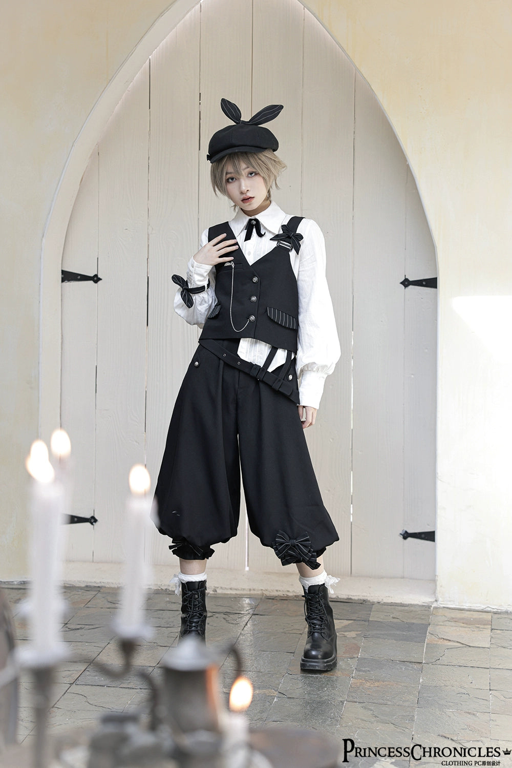 Princess Chronicles - Secret Morning News - Vintage Ouji Lolita Vest Blouse Bloomers 8160:308146