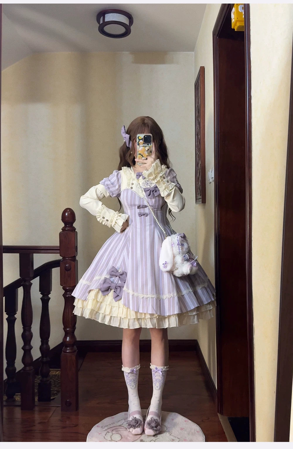 Phalaenopsis - Classic Lolita Phalaenopsis Embroidery OP, Detachable Sleeves