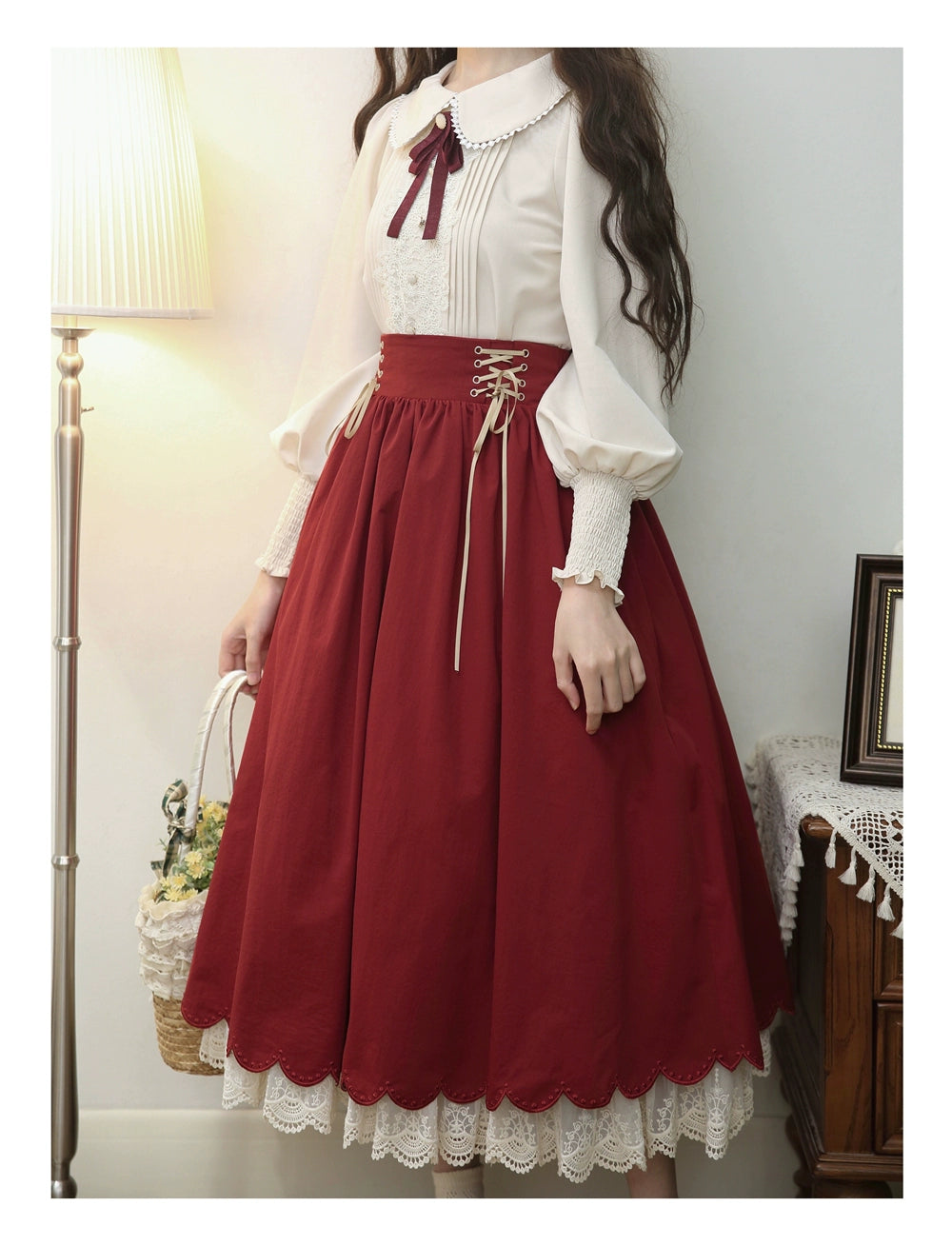 EESSILY - Countess's Autumn Travel - Vintage Lolita Shirt and Skirt (L M S XL) 44247:800624