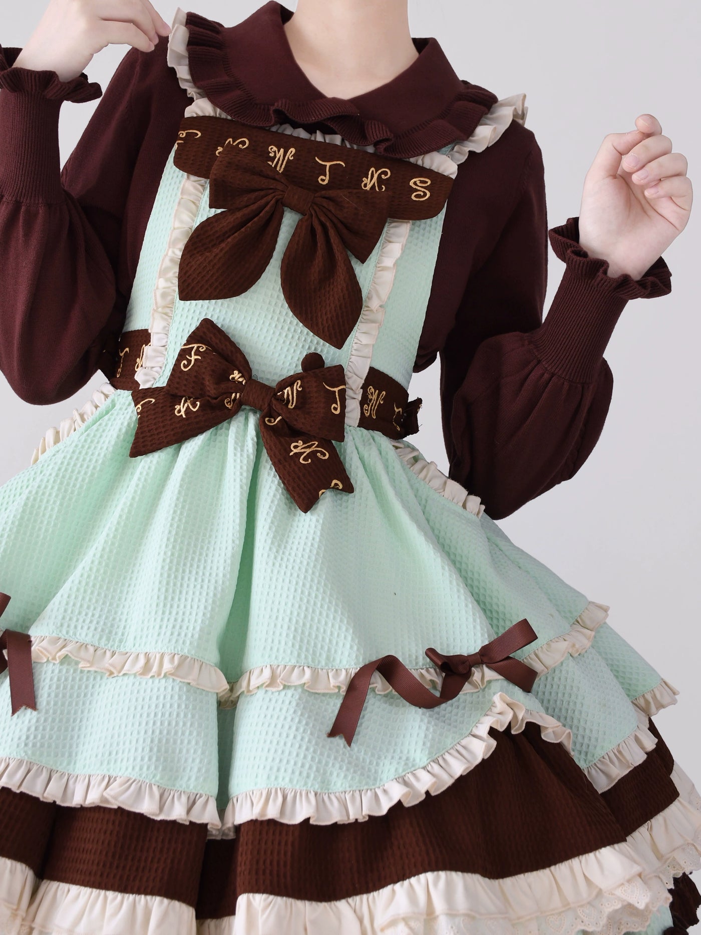 MIST~Japanese Style Lolita Sweater Puff Sleeves Knit Undershirt   