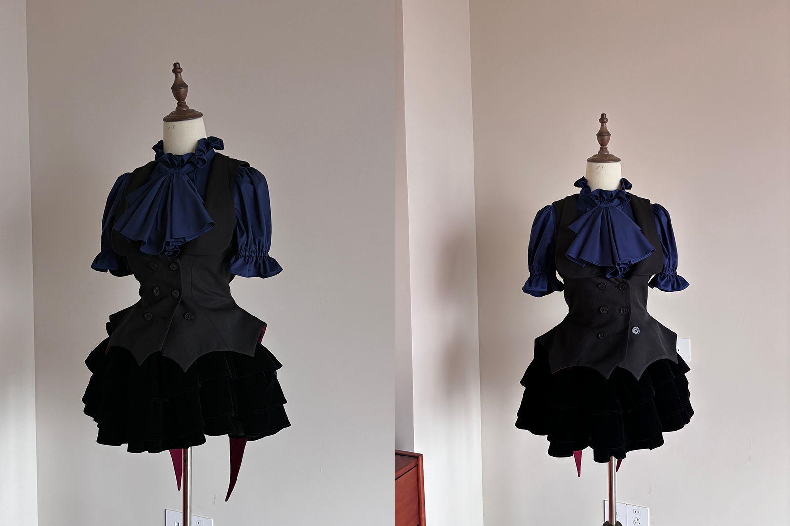 A Tiny Cake - Doll-like Velvet Lolita Skirt, Tiered Skirt 44618:814516