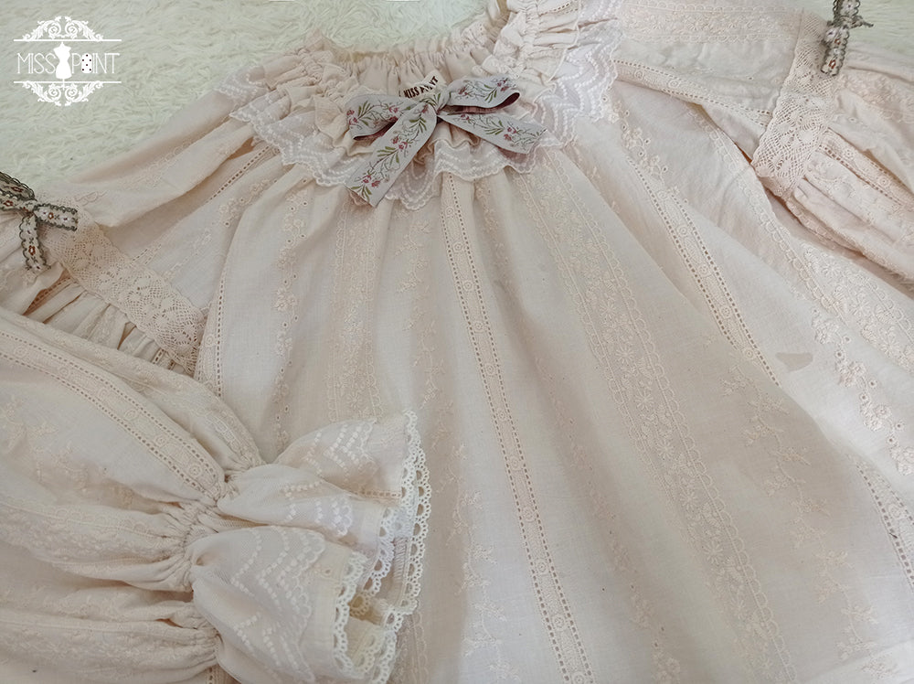 Miss Point~Rich Hymn~Lolita Bavarian Cotton Embroidered Blouse 20864:289212