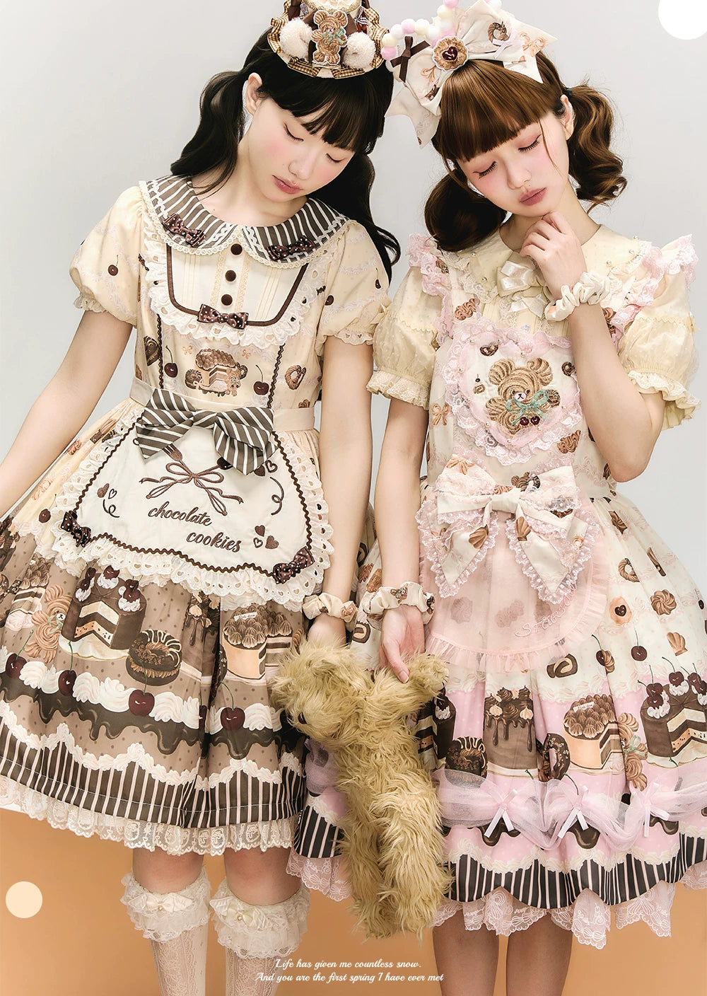 Cocoa Baker - Old School Lolita Dessert Printed OP & JSK Dress with Embroidery 45486:851025