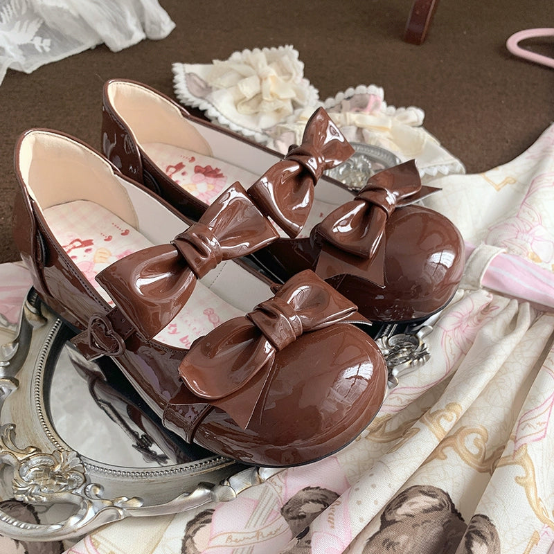 Beauty Bunny~Kawaii Lolita Shoes Low Heels Round Toe PU Shoes 36074:509168