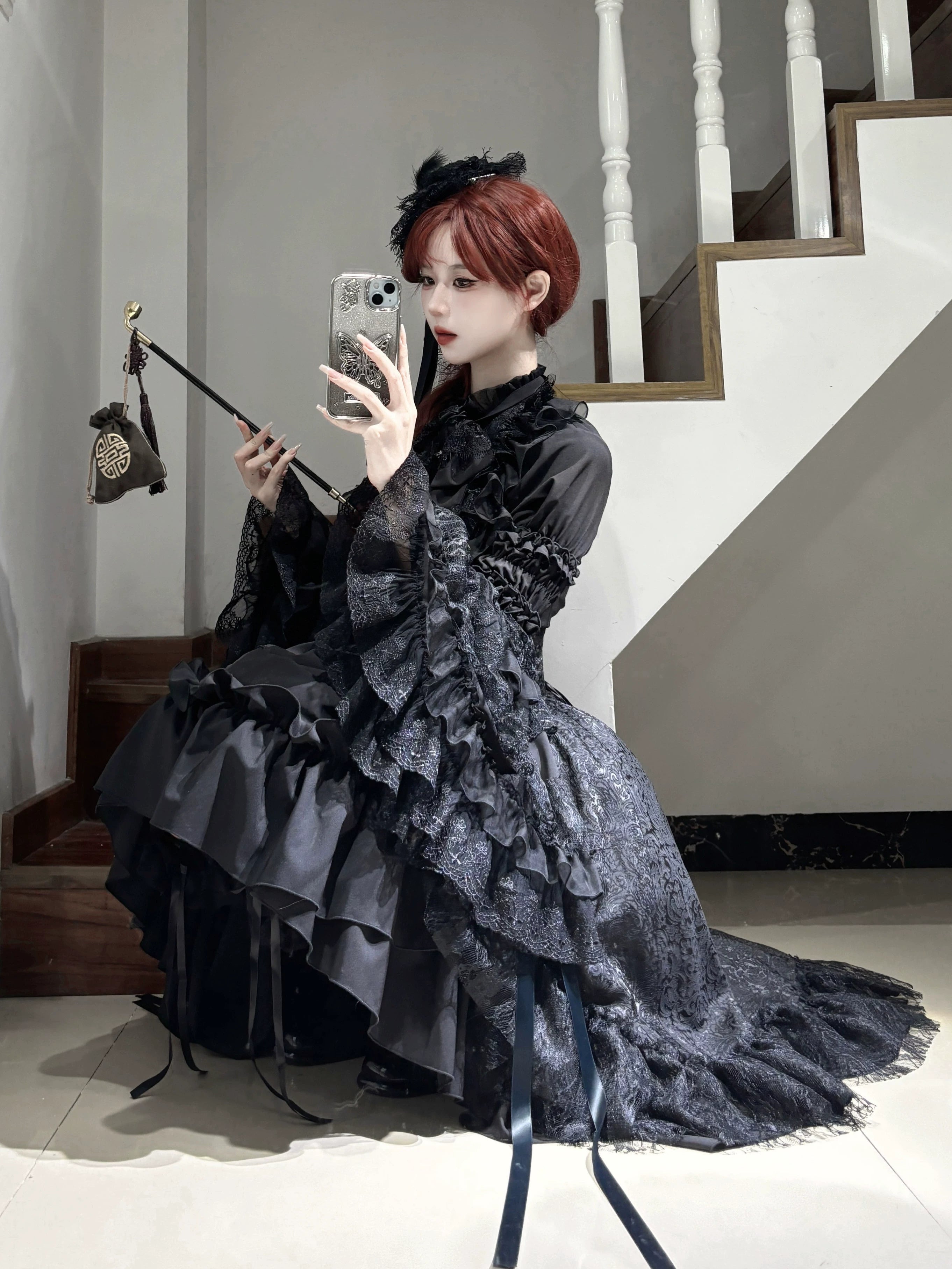 Nightingale Girl - Eternal Taboo - Gothic Lolita Dress Princess Sleeve Shirt