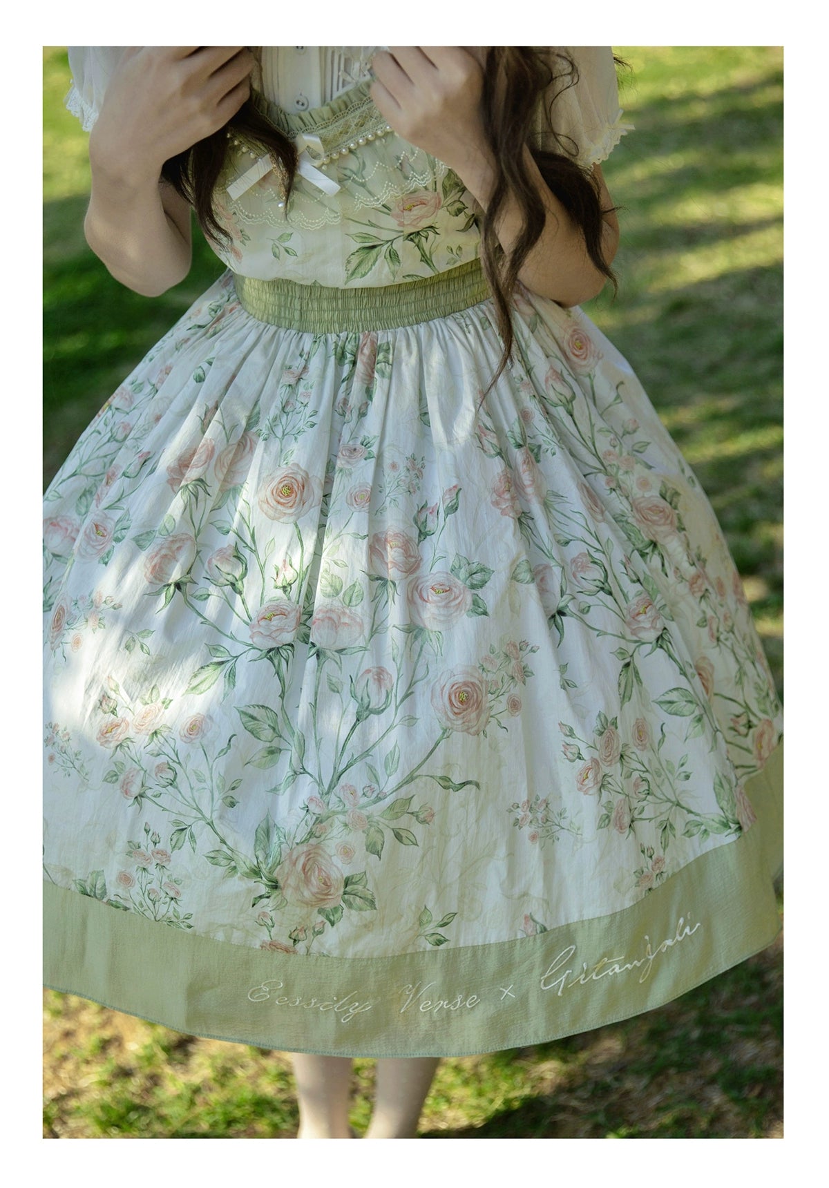 (BFM)EESSILY~The Rose Dowry~Daily Cotton Lolita OP Dress V-neck Dress   