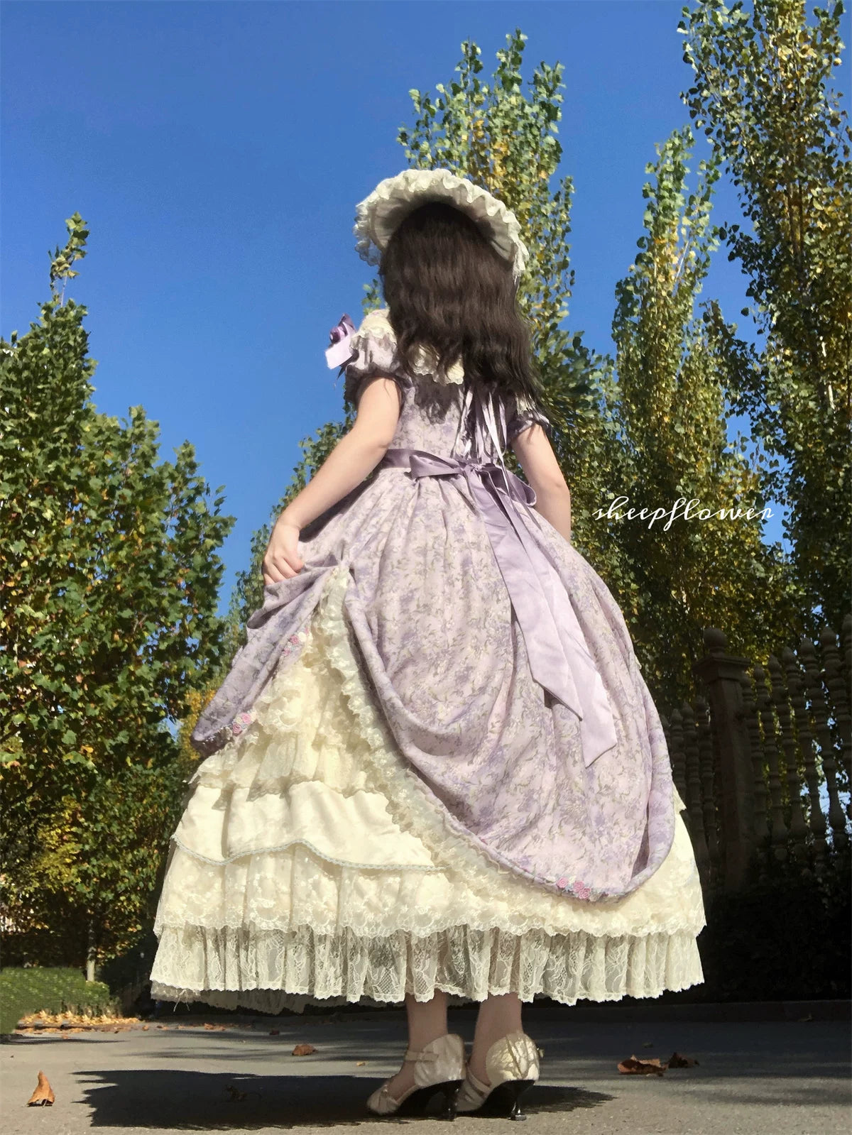 Dolota Flower Wall - Classic Lolita Floral OP Dress, Open Shoulder 44485:811131