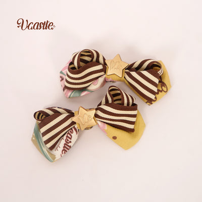 Vcastle~Mocha Chocolate~Kawaii Lolita Accessory Multicolors a pair of yellow shoe clips  