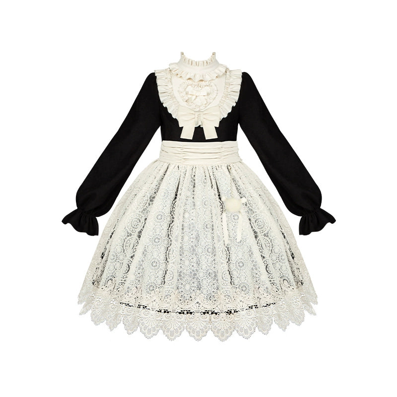 With PUJI~Twilight Choir~Twin Lolita OP Suit Loose Version Dress with Apron 41704:711224