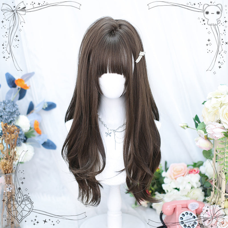 Dalao - Natural Lolita Wig Gentle Long Curly Hair 2290 Cold Brown (5-6)