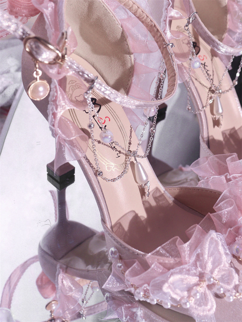 Ximeng Lolita~Deep Sea Hospital~Plus Size Wedding Lolita Bridal Shoes Customized Heels 42696:749736