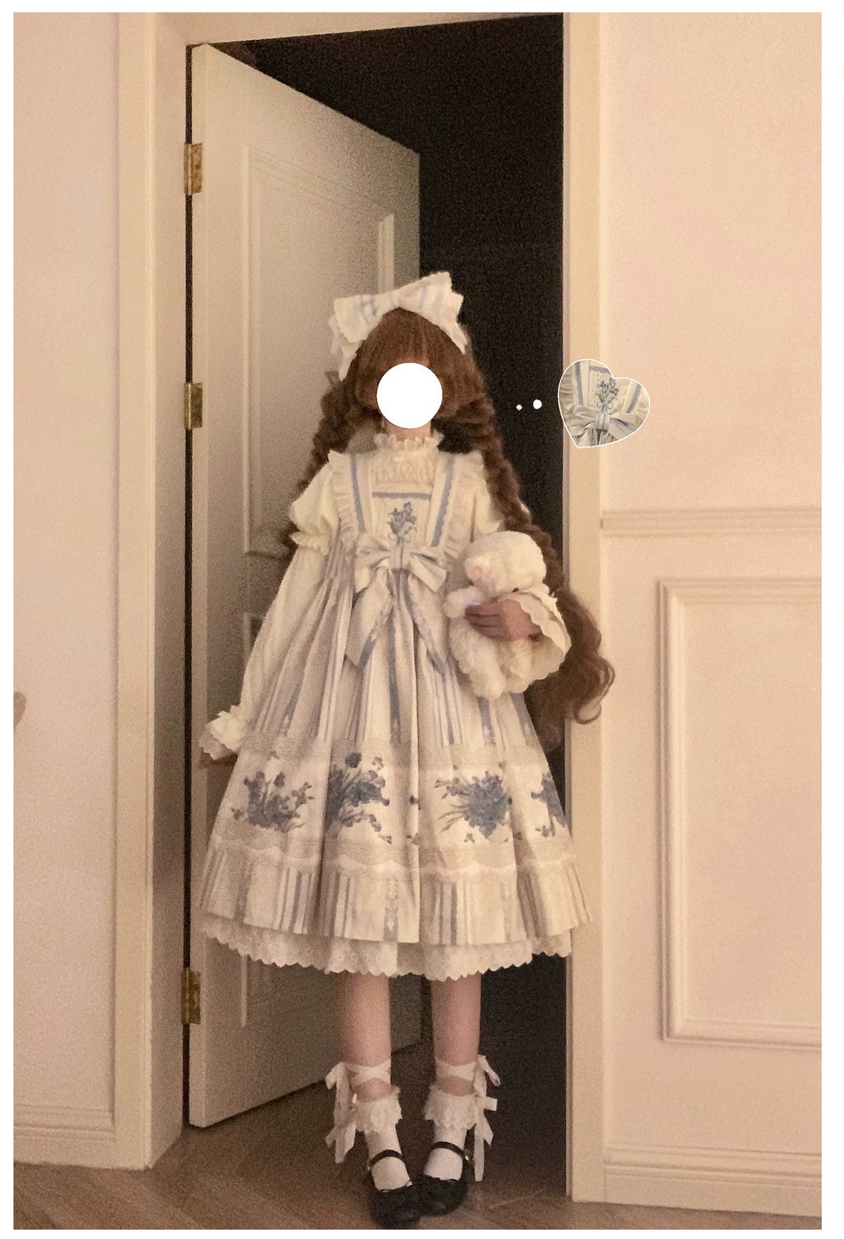 Iris - Classic Lolita JSK Dress Set, Iris Print and Embroidery 45997:871532