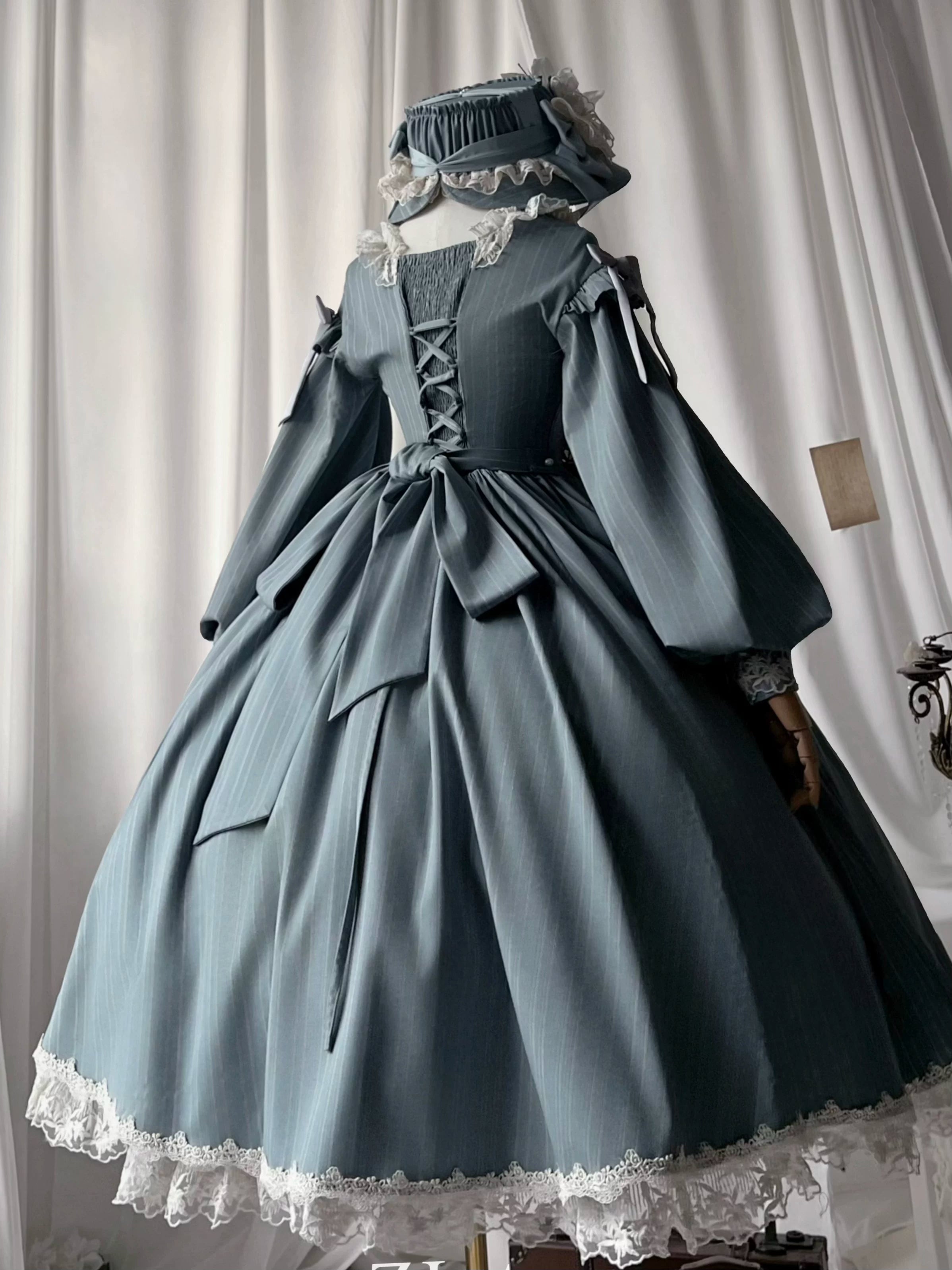 Embroidered Classic Lolita OP Dress, Lace Trim Shirt 45209:840253