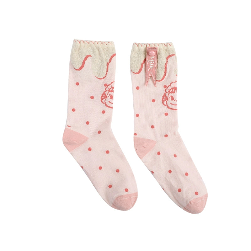 Summer Fairy - IP collab Kawaii Lolita Accessories Necklace Clips Socks Brooches Short Socks - Light Pink