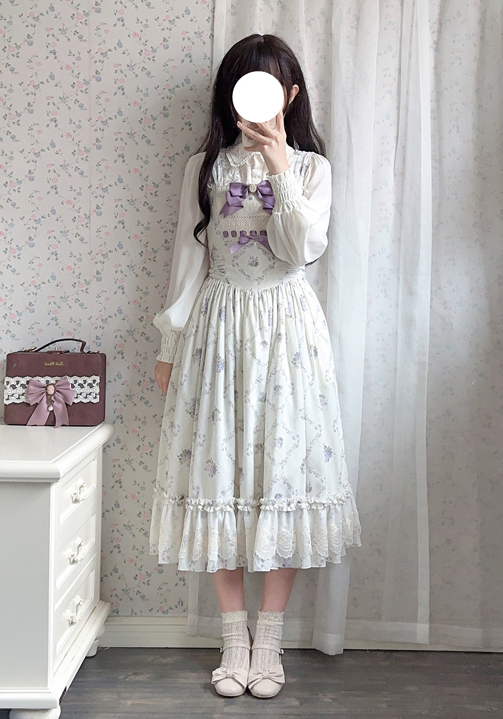 Miss Point~Customized Wood Rose 2.0 Elegant Vintage Jumper Dress 21392:302608