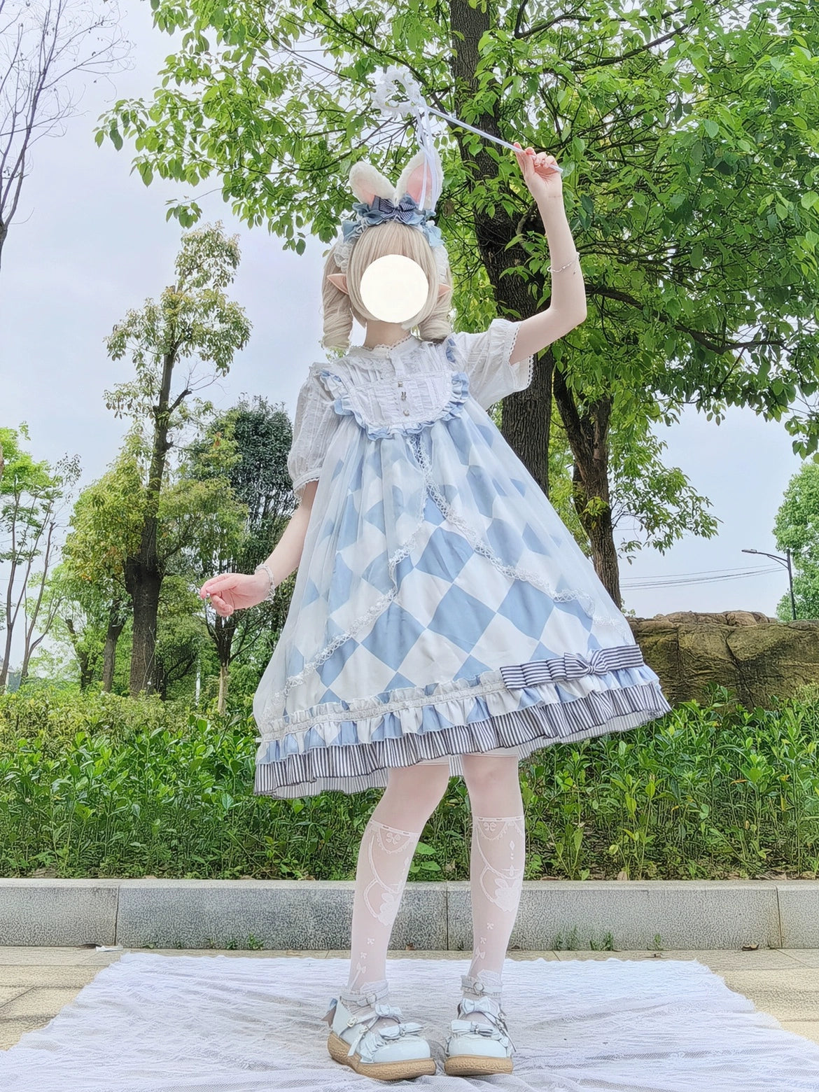 DMFS Lolita~Sweet Lolita Blouse Cotton Summer Short Sleeve Shirt 35844:505554