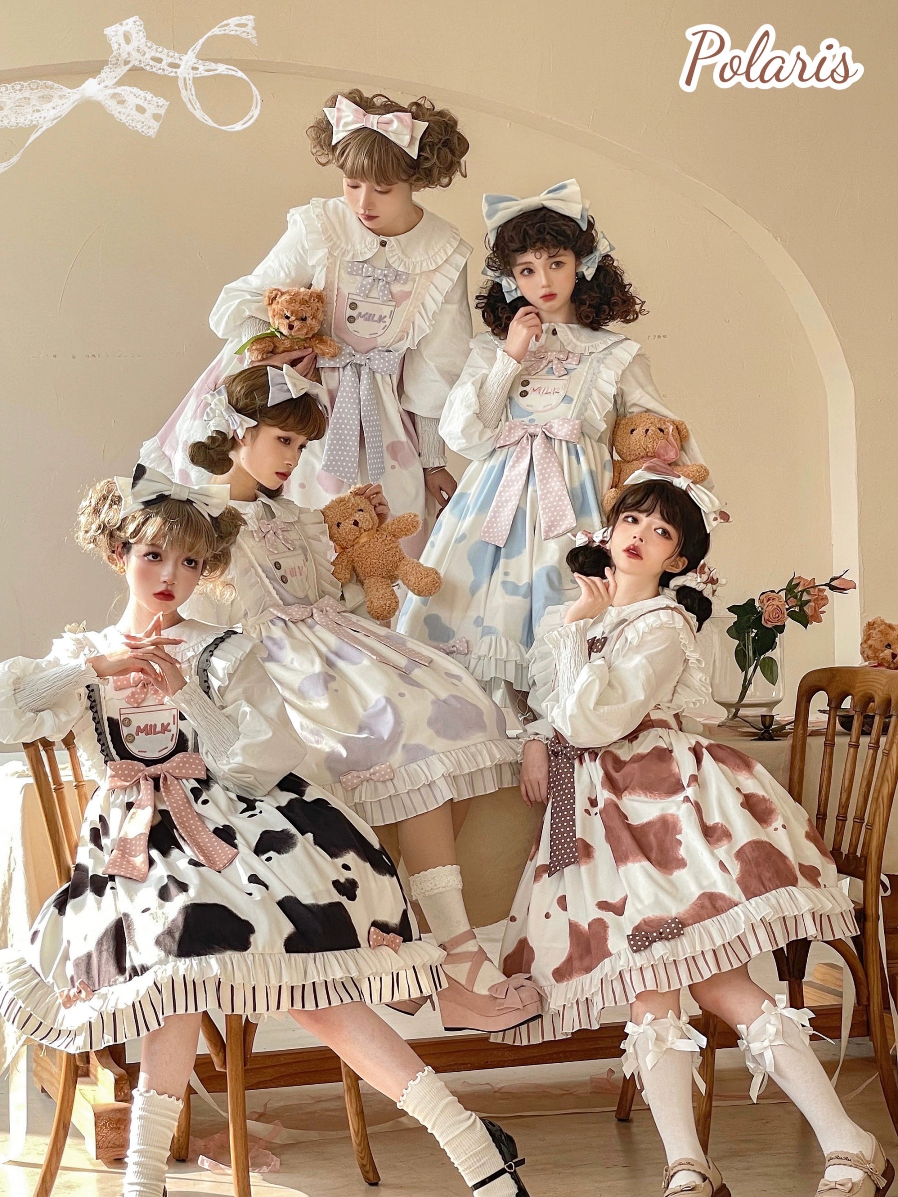 Polaris Lolita - Milky Dango - Cow Spot Kawaii Lolita JSK, Side Pockets 44304:803813