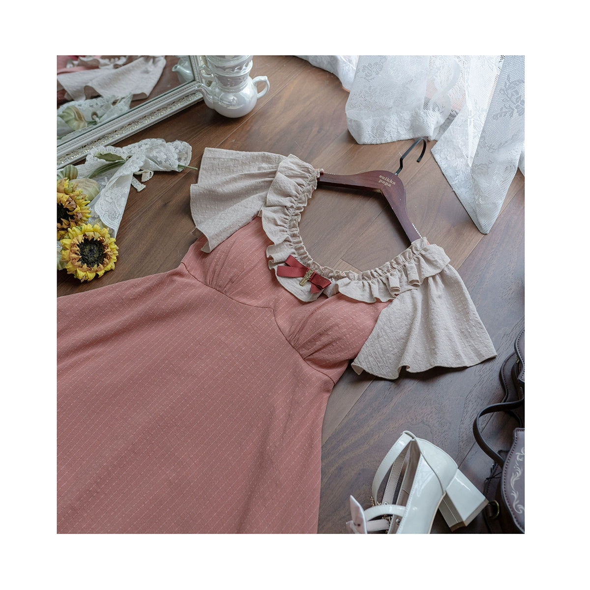 EESSILY~Cotton Plus Size Lolita OP Dress With Pockets & Detachable Bra Pads 43277:773524