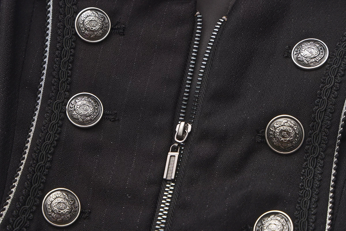 Timeless Silence Mystery - Sleeveless Ouji Lolita Coat, High-Low Hem