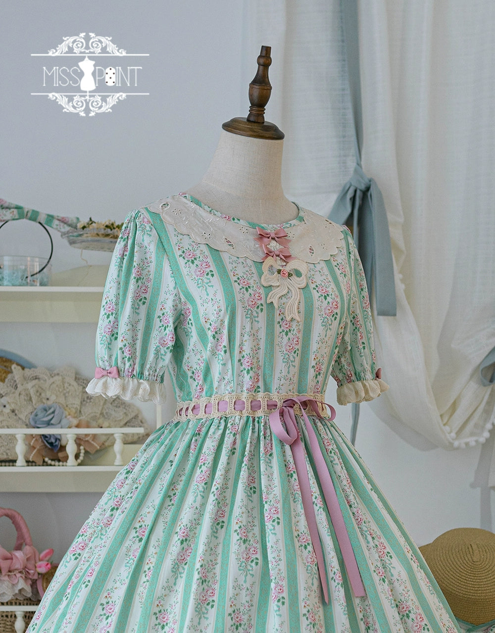 Miss Point~Customized Elegant Lolita OP Dress Cute Daily Girl Short Lolita Dress