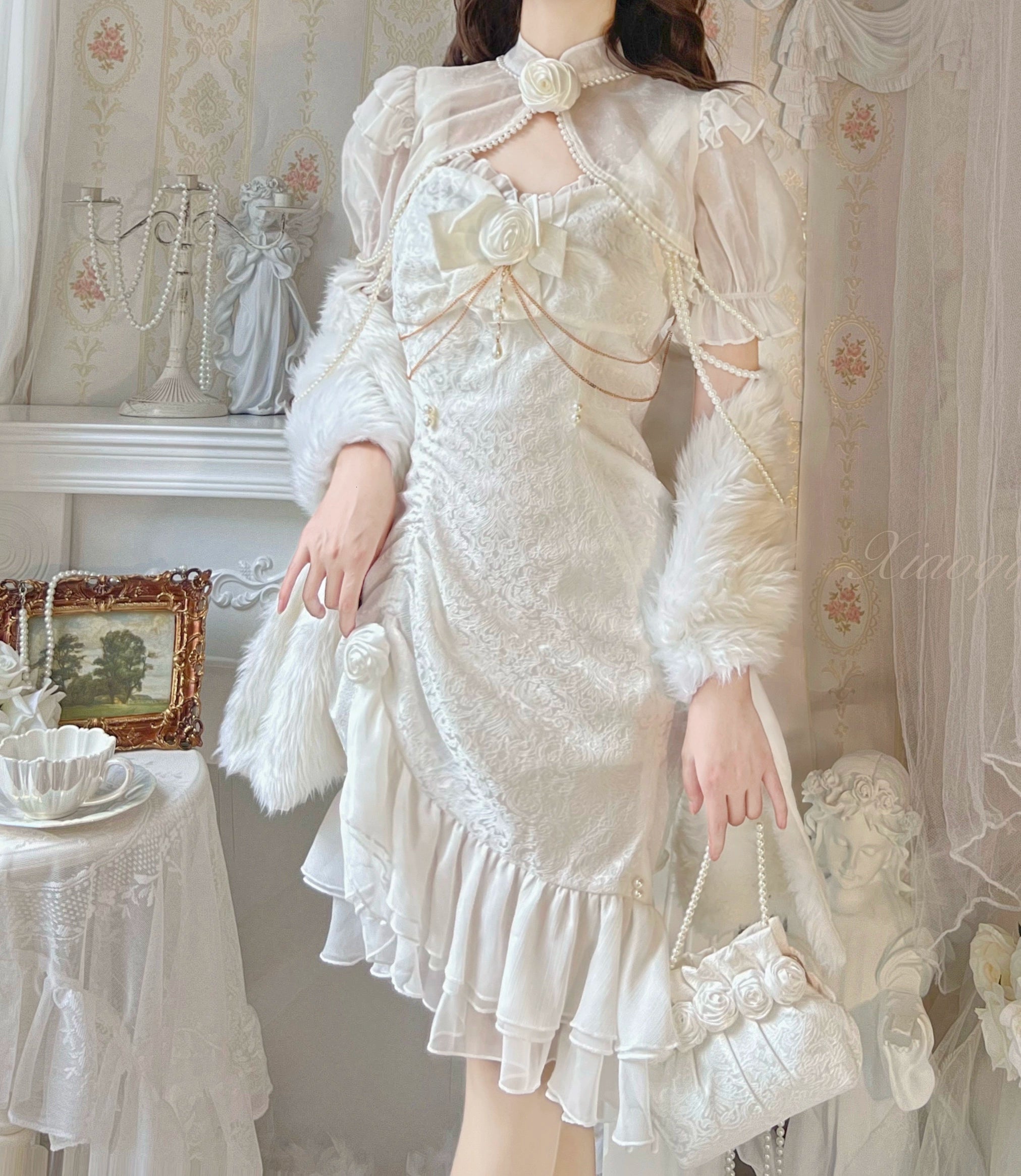 Melonshow - Chinese Style Lolita Dress - Camellia 2.0 Cheongsam Mermaid JSK