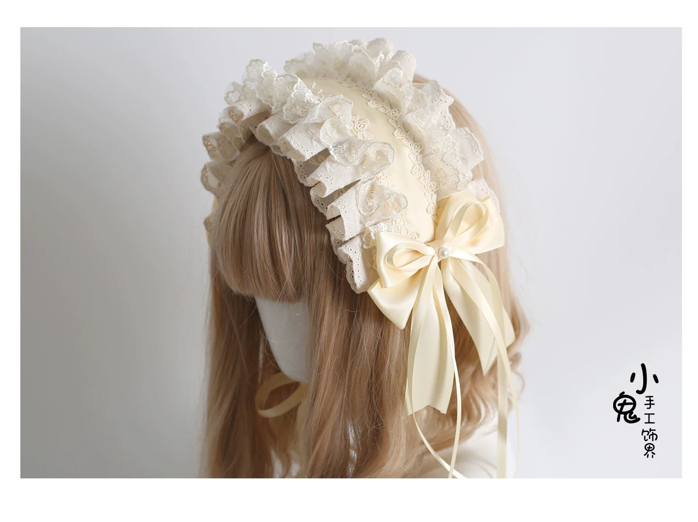 Lace Lolita Hairband, 2-in1 Bunny Ear Hairband