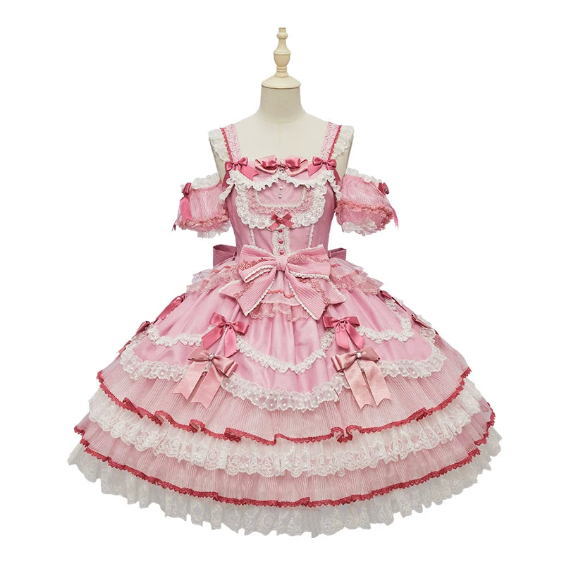 Strawberry Angel - Sweet Lolita JSK Dress, Detachable Sleeves 44452:808873