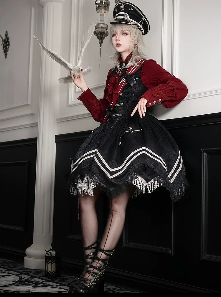 Dawnbreaker - Military Lolita JSK, Diamond Shaped Hemline 44643:816848