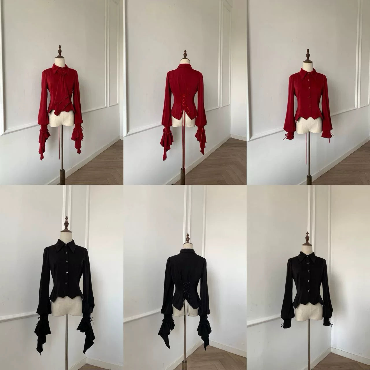 Moon Knight - Ouji Lolita Lantern Sleeve Blouse, Detachable Cuffs