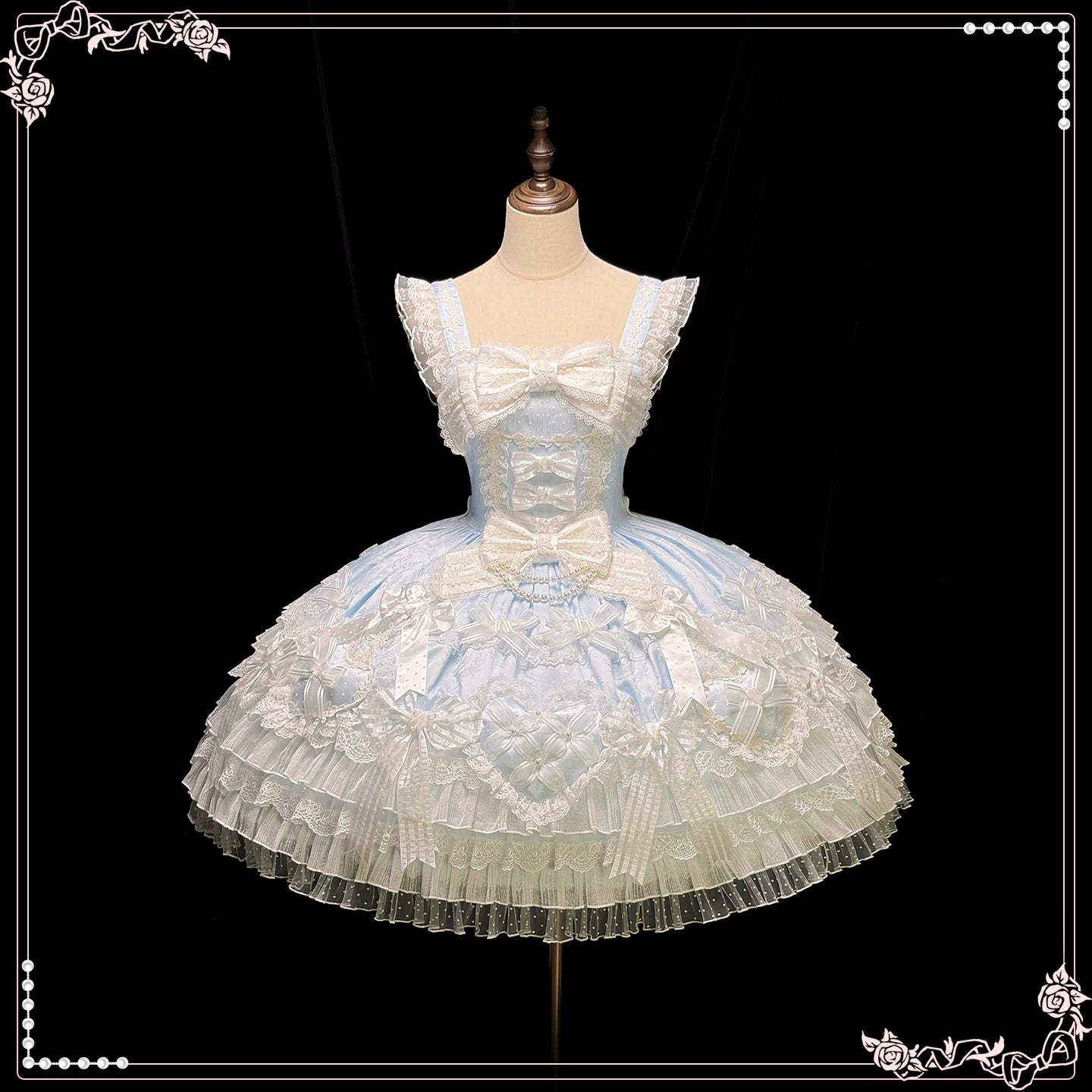 Shuang Sheng Xiao Xiong - Heart of Love - Sweet Lolita Wedding JSK, Bow Details 44306:803209