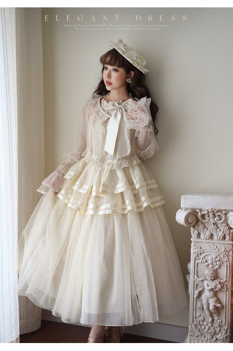 Urtto - Moonlight Dance - Elegant Lolita Halter-neck JSK Dress in Ballet Style 42588:746509