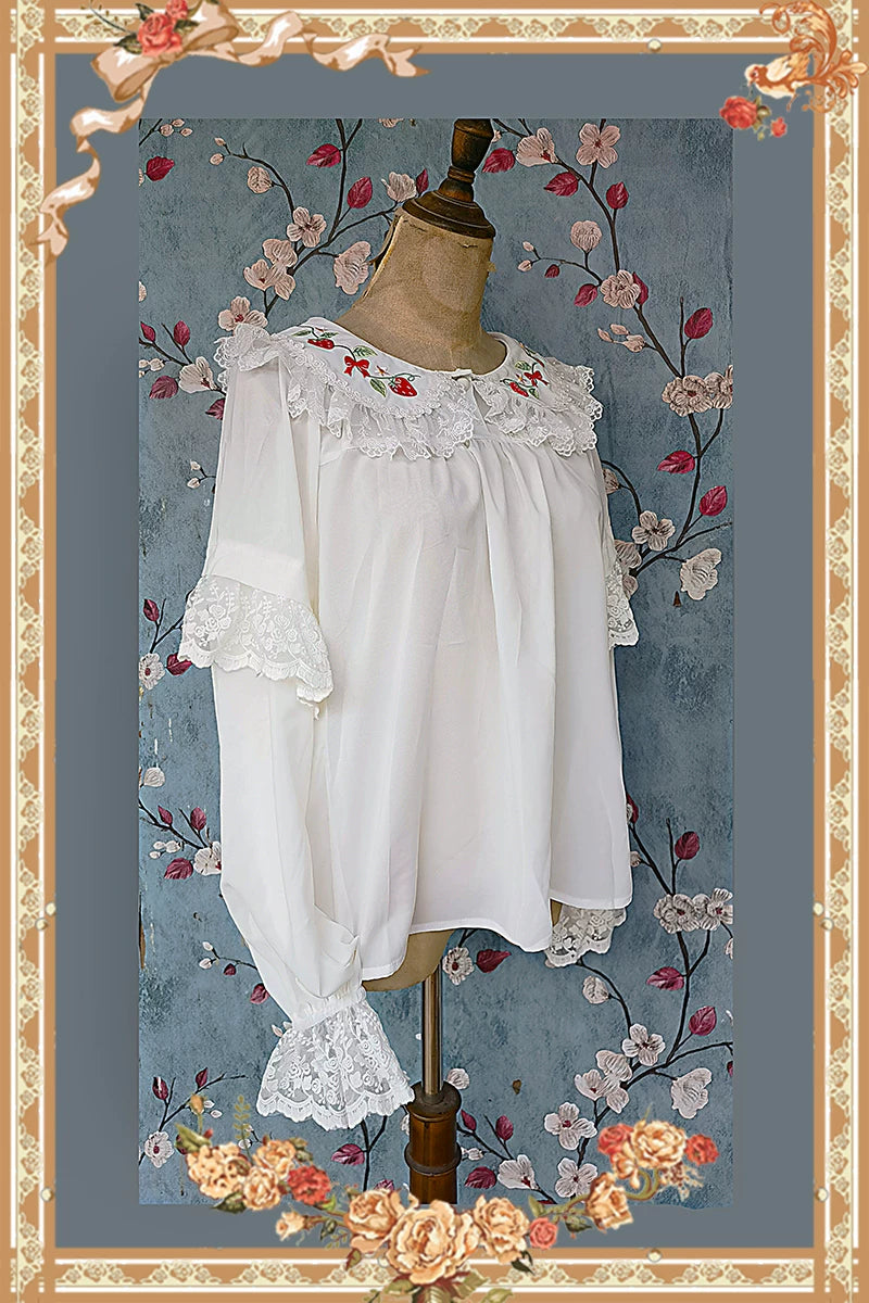 Berries & Strawberry - Old School Lolita JSK Dress Set, Strawberry Print 46097:874955