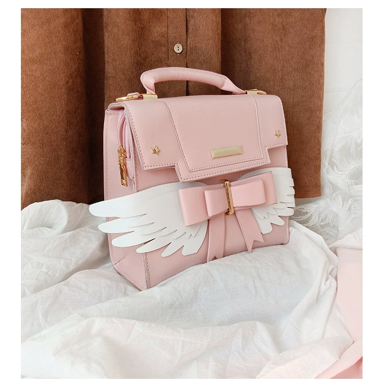 Prime Sister - Sweet Lolita Shoulder Bag Wings Bow Design High Capacity Bag