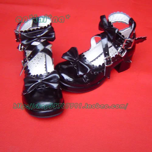 (Buyforme)Antaina~Lolita Punk Bow Mid-Heel Multicolor Shoes 28914:325492