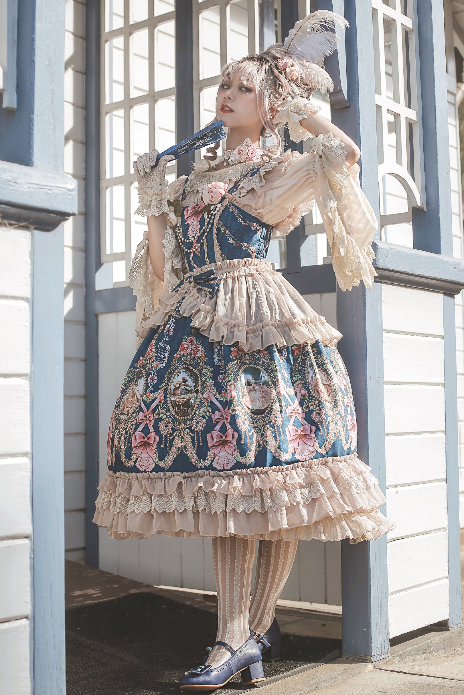 Infanta - Fairytale Town Prom - Printed Tea Party Classic Lolita JSK Suit 42794:754306