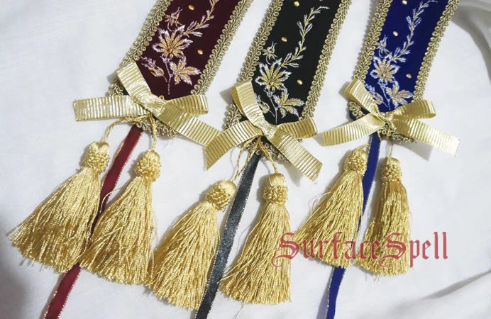 Surface Spell - Bourbon Dynasty - Classic Lolita Embroidered Velvet Headband