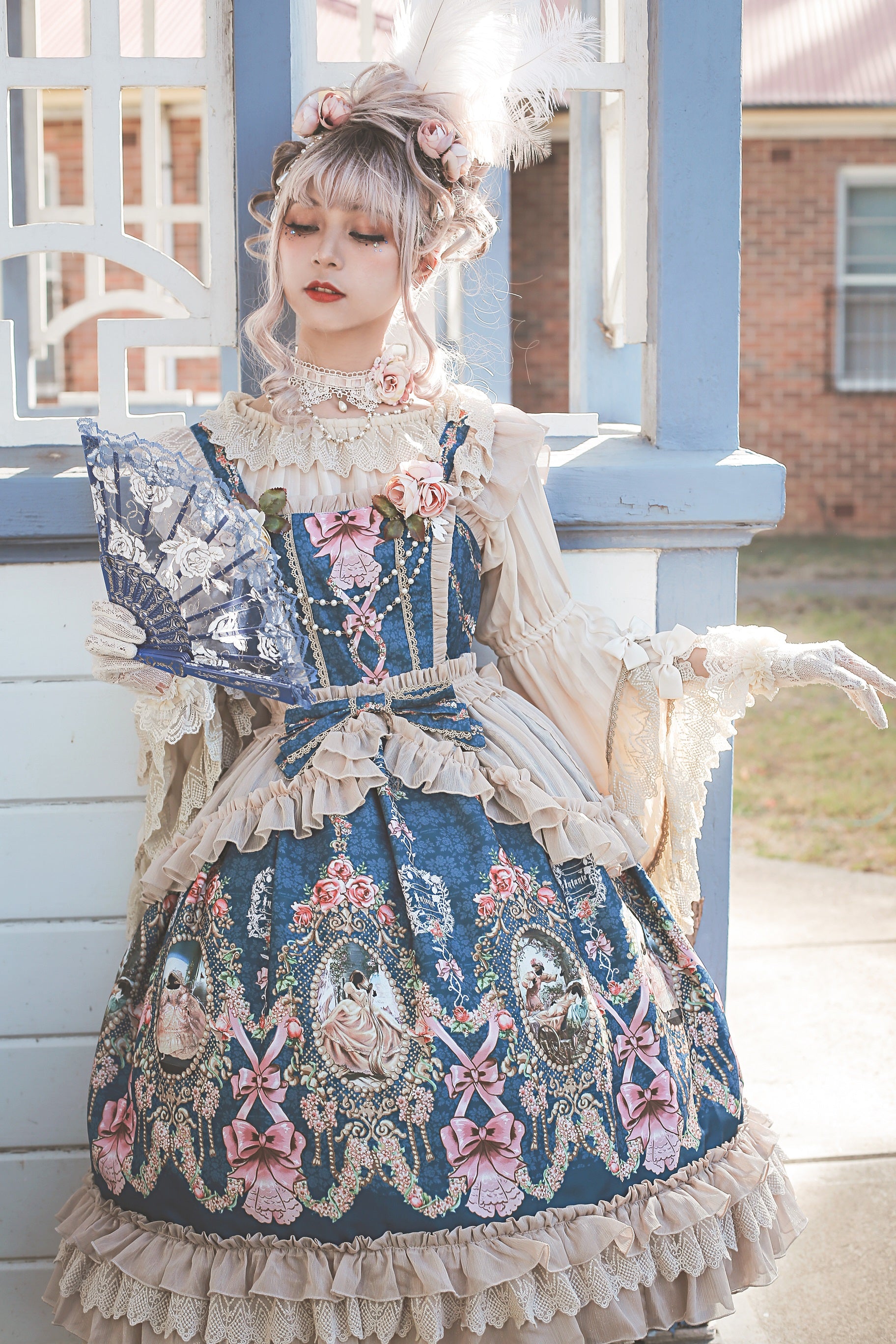 Infanta - Fairytale Town Prom - Printed Tea Party Classic Lolita JSK Suit 42794:754303