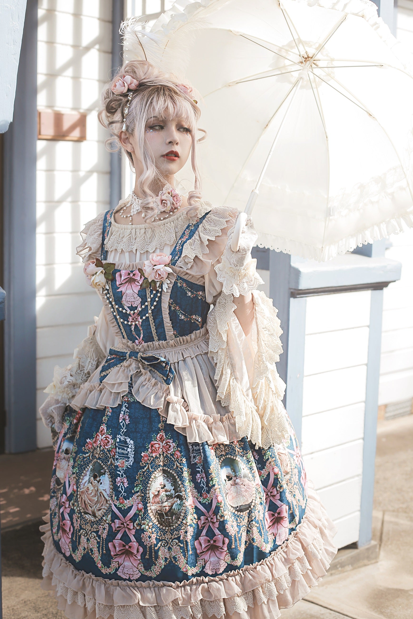 Infanta - Fairytale Town Prom - Printed Tea Party Classic Lolita JSK Suit 42794:754302