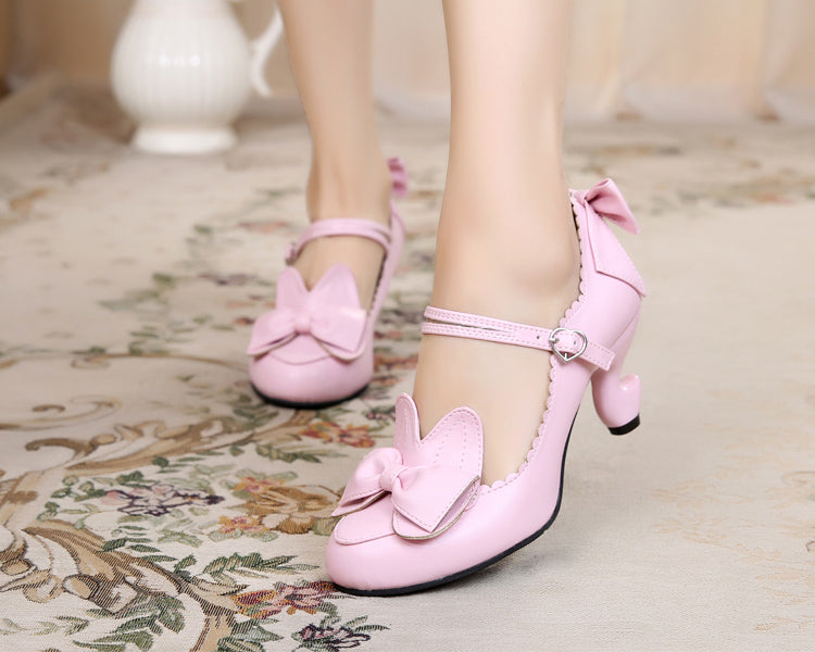 Sosic~High-Heeled Sweet Lolita Leather Shoes 33 light pink 