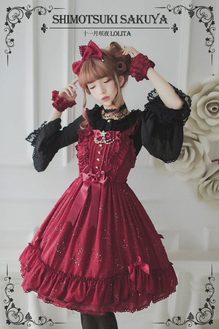 Whisper Of Stars - Vintage Lolita Shirt Long Sleeve Blouse