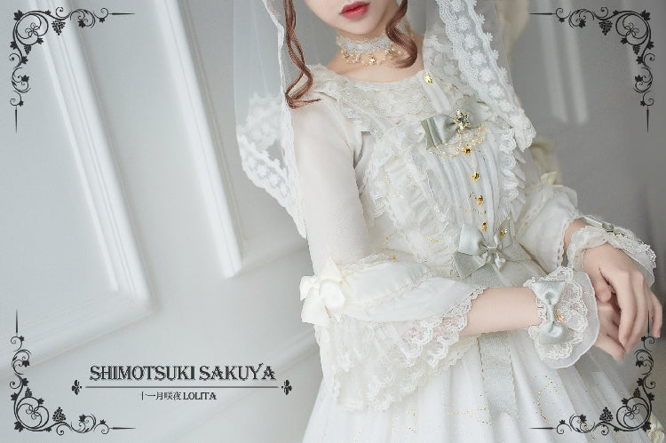Sakuya Lolita~Whisper Of Stars~Vintage Lolita Shirt Long Sleeve Blouse   