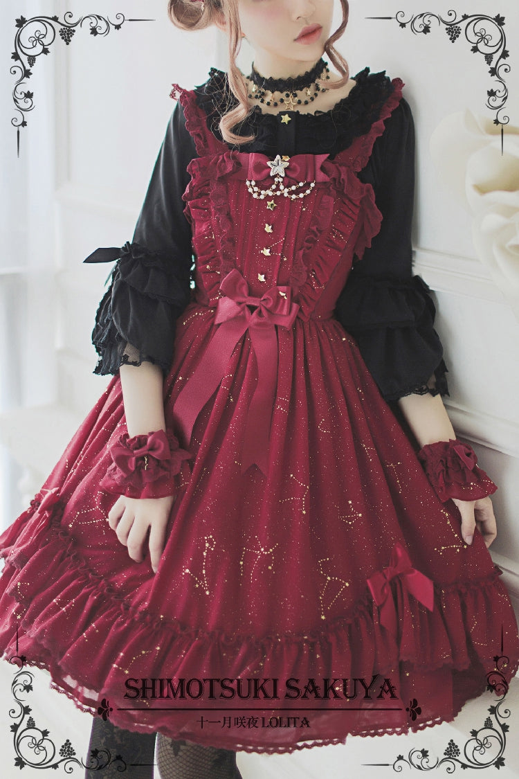 Whisper Of Stars - Vintage Lolita Shirt Long Sleeve Blouse