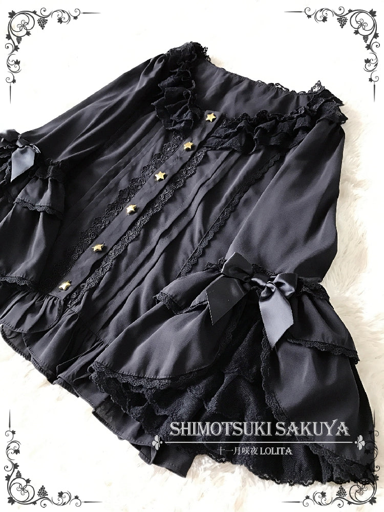 Whisper Of Stars - Vintage Lolita Shirt Long Sleeve Blouse