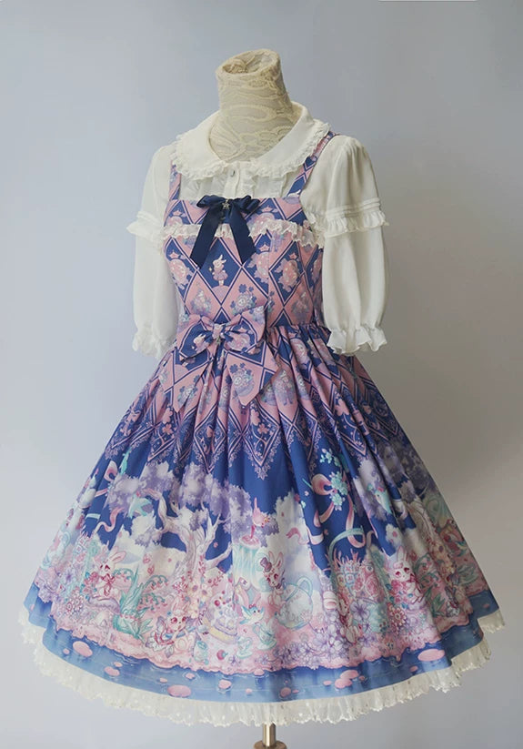 Easter Bunny - Sweet Lolita Blouse, Soft Chiffon & Ruffle
