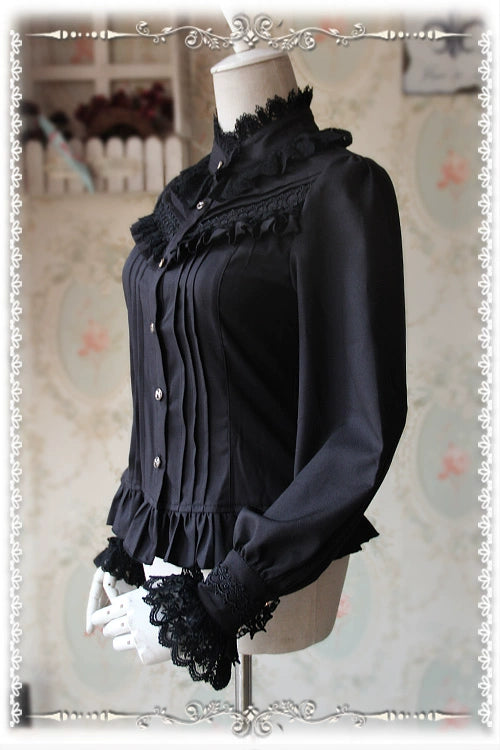 Infanta - Fragrance - Lace Ruffle Pin Tucks Classic Lolita Blouse