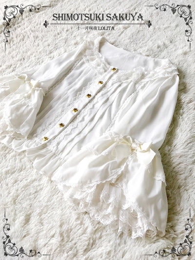 Sakuya Lolita~Whisper Of Stars~Vintage Lolita Shirt Long Sleeve Blouse S Hime sleeve blouse white 