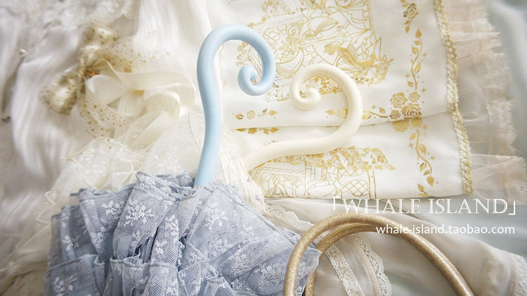 Whale Island - Laraine - Gorgeous Lolita Parasol Lace Umbrella Lolita Long Umbrella