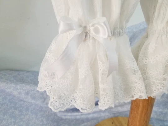 Cotton Lolita Long Bloomers, Multi-Layer Ruffle Lace Trim 45929:868726