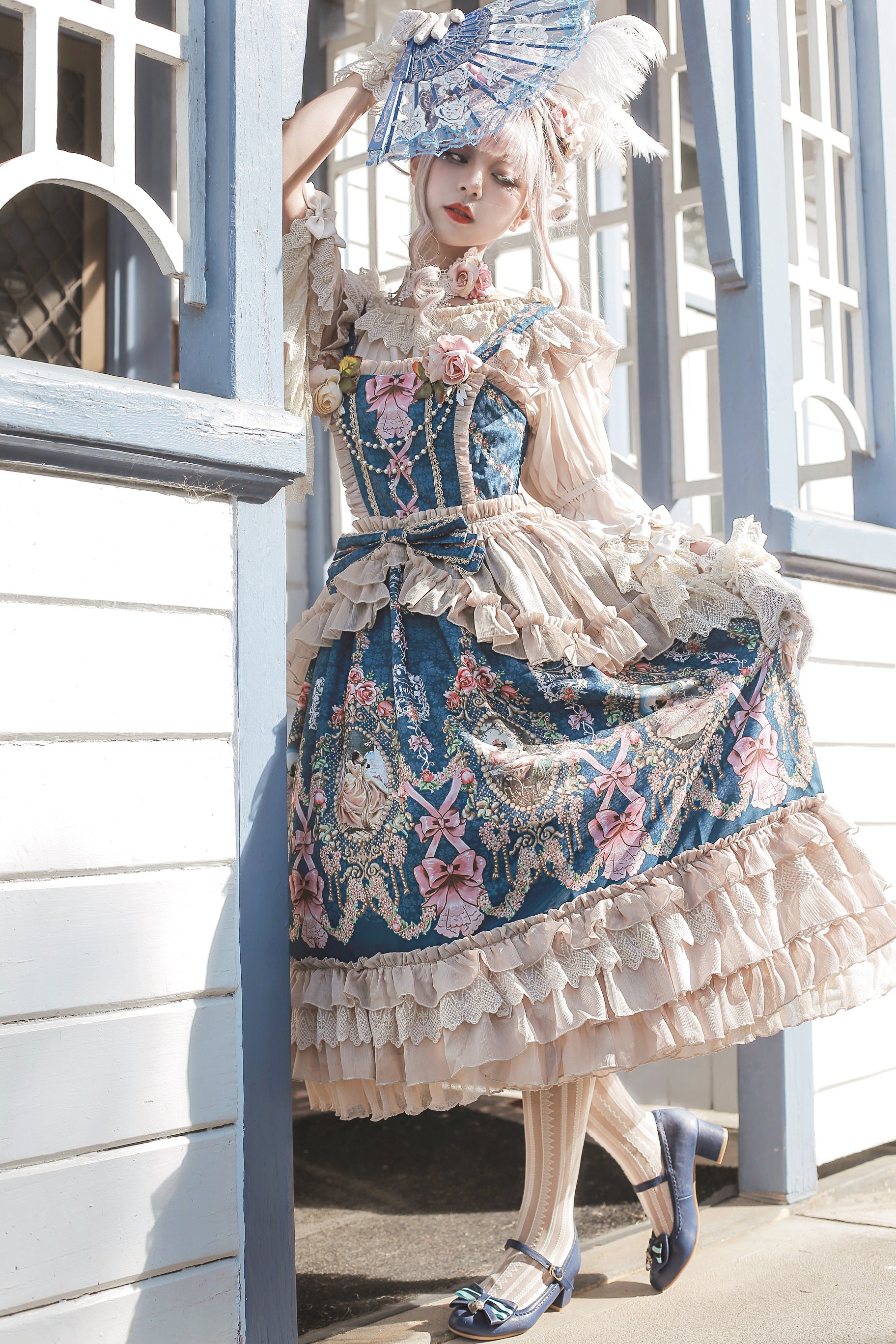 Infanta - Fairytale Town Prom - Printed Tea Party Classic Lolita JSK Suit 42794:754307